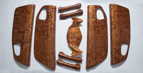 Luxury ABS Wood Grain Interior Trim Set – Door Covers, Handles & Steering Wheel Cover
